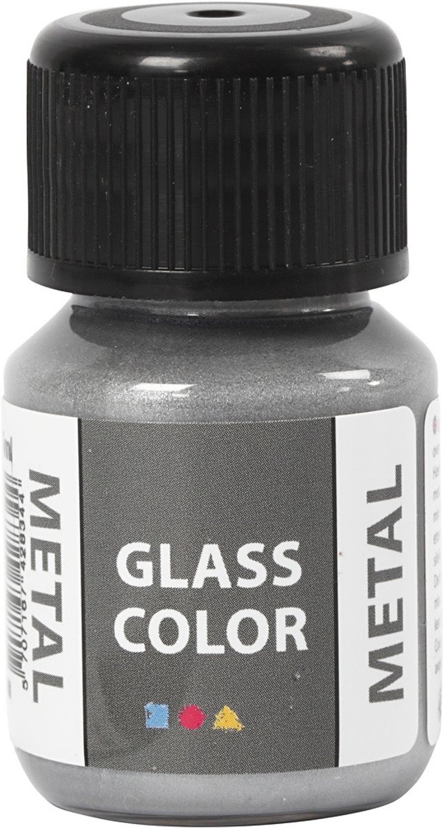 Glass Color Metal, zilver, 35ml [HOB-31775]